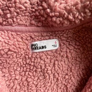 Epic Threads pink zip up sweater jacket